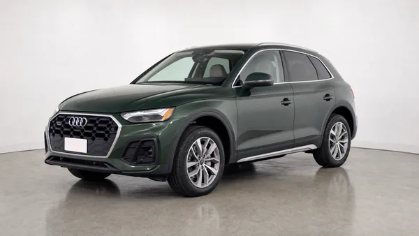 Dark green Audi Q5 front three-quarter CarPixAI output