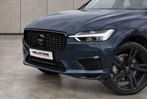 Premium showroom result for the dark blue Volvo SUV example