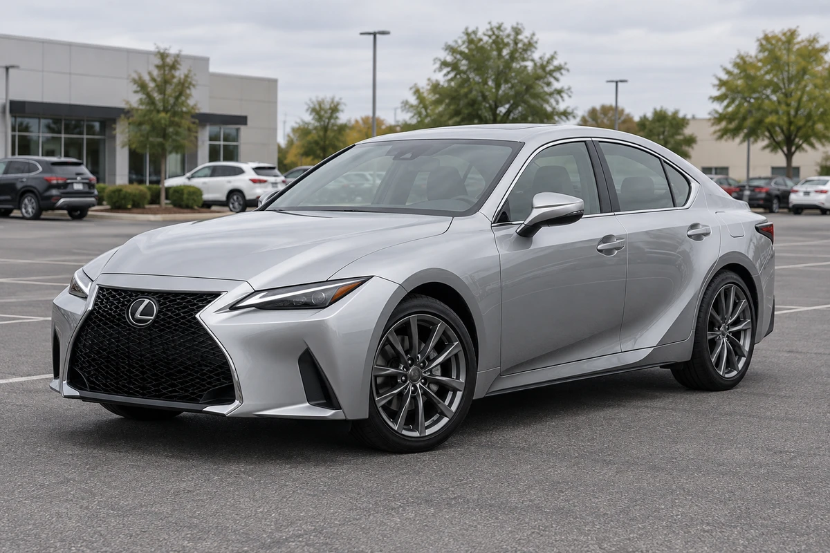 Generated silver Lexus concept on a dealership lot